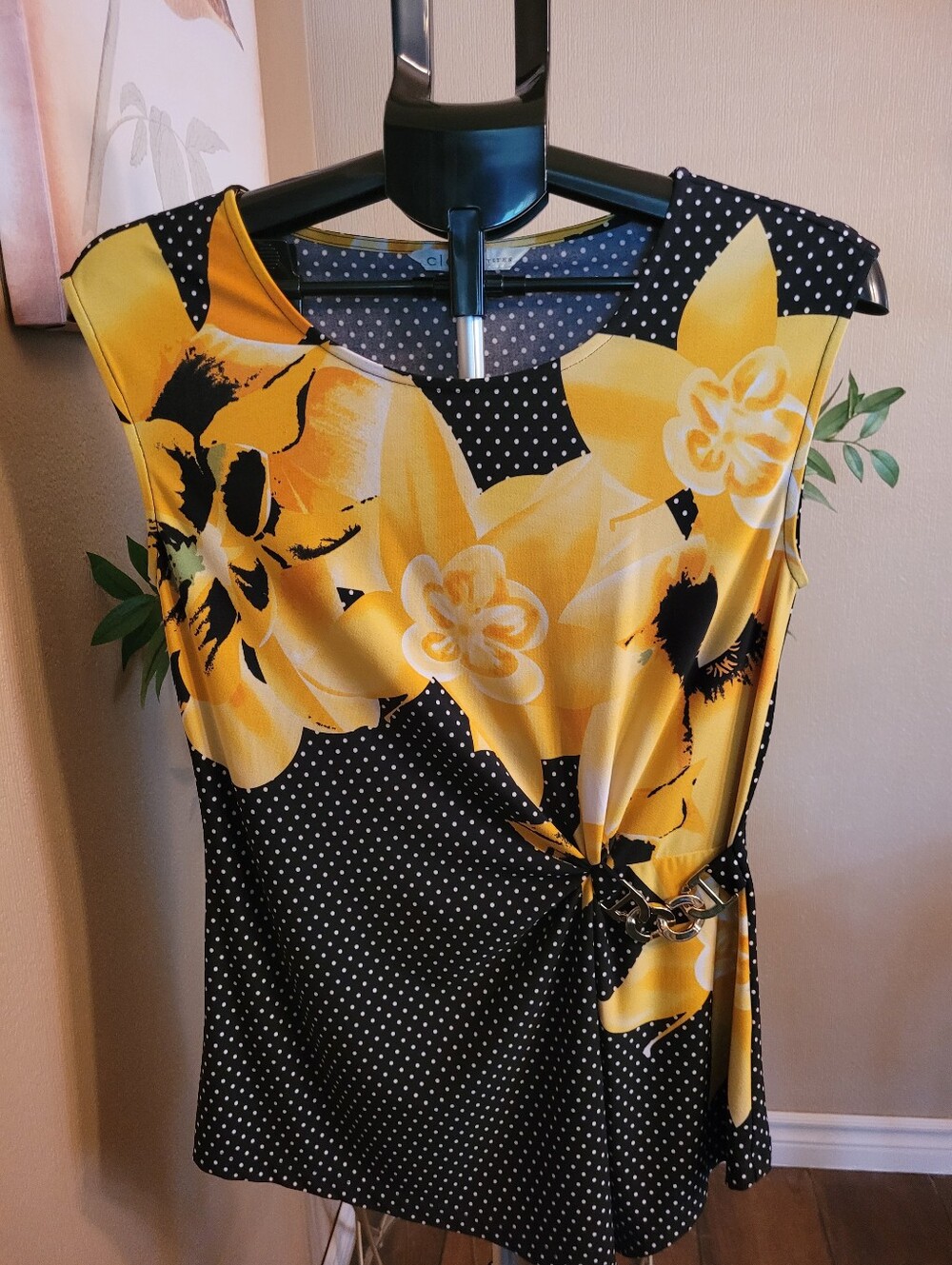 Cleo Floral & Polka Dot Sleeveless Top